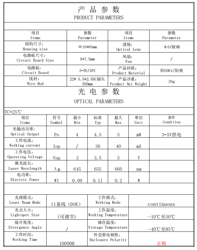 M&oacute;dulo l&aacute;ser rojo 