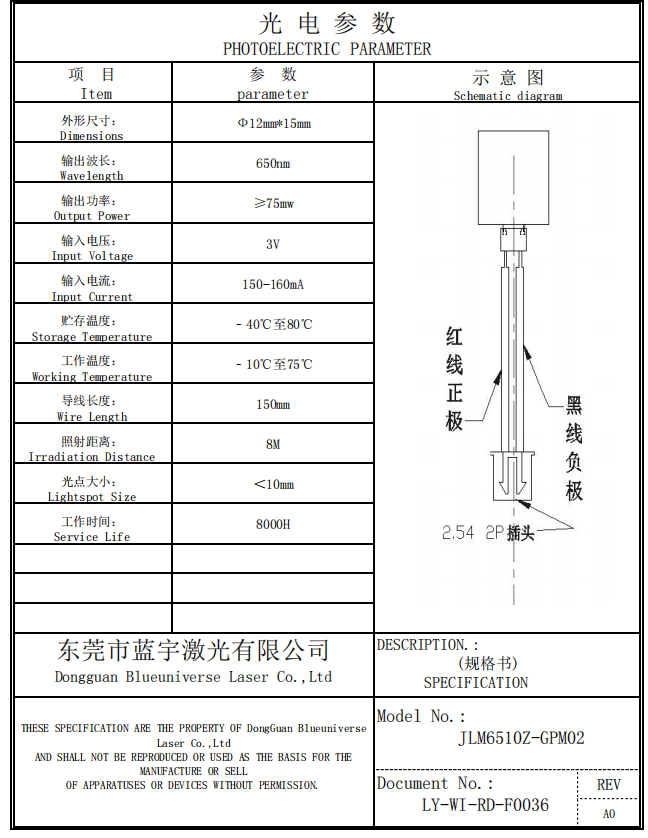 M&oacute;dulo l&aacute;ser rojo para luz l&aacute;ser estrellado