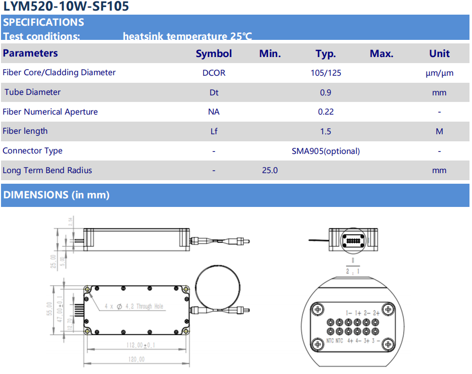 520nm10W L&aacute;ser verde