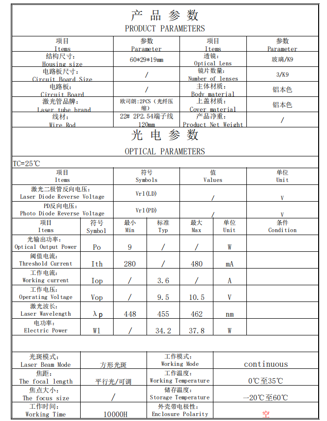 M&oacute;dulo l&aacute;ser azul para SLS 