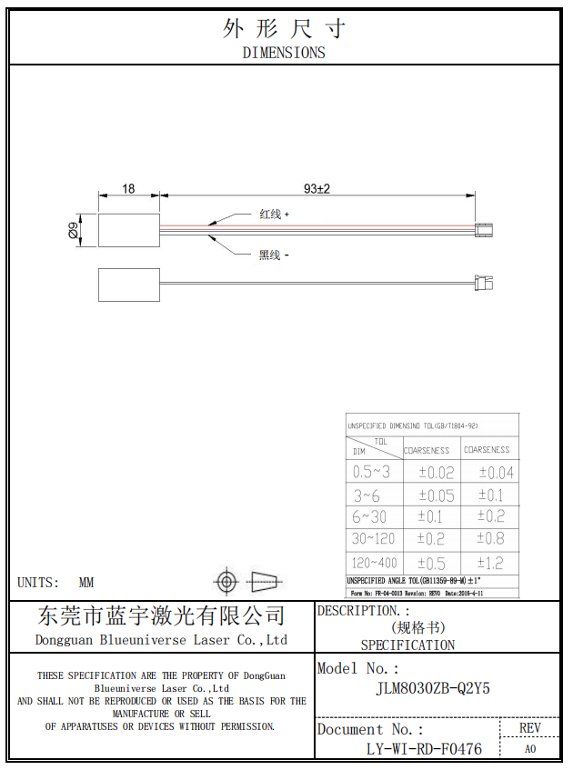 M&oacute;dulo l&aacute;ser 808 nm 300MW