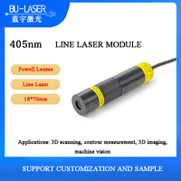 Powell Line láser 405 nm 80mw módulo láser de línea azul de 100mw para inspección 3D