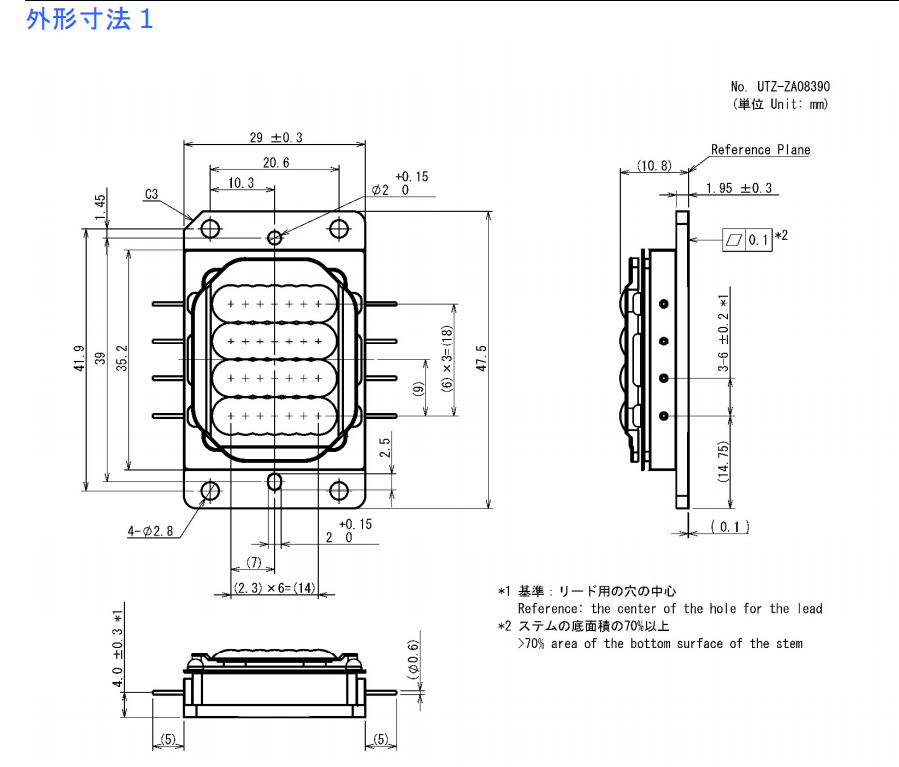 Matriz de l&aacute;ser de 520 nm y 53 W 