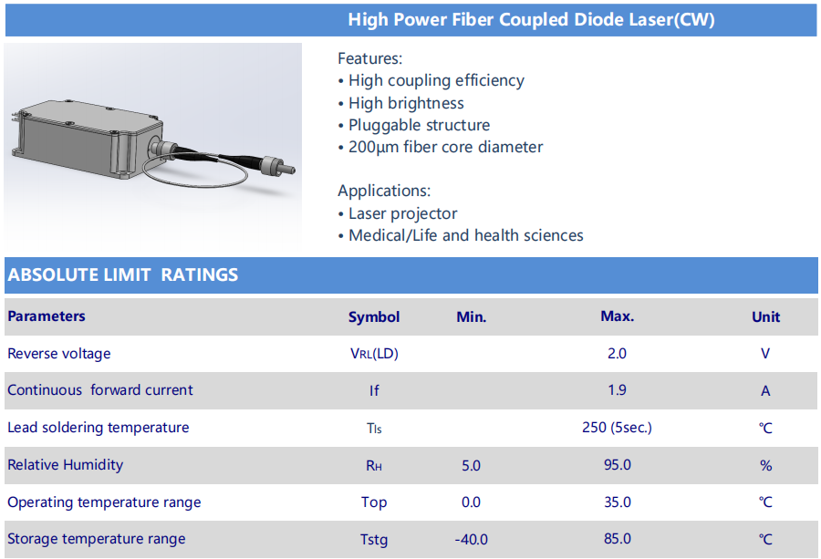638nm 2w l&aacute;ser rojo