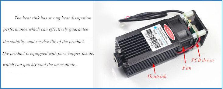 450nm 5W M&oacute;dulo l&aacute;ser 