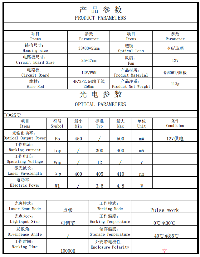 M&oacute;dulo l&aacute;ser violeta de 600 mW 